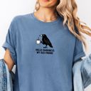  Hello Darkness Coffee Crow Pun - Cozy Oversized Fit Cotton Heavyweight Tee (Unisex)  Comfort Colors