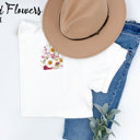  Faux (Printed, not real embroidery)    Embroidery Wild Flower Pocket Unisex Heavyweight Comfort Tee