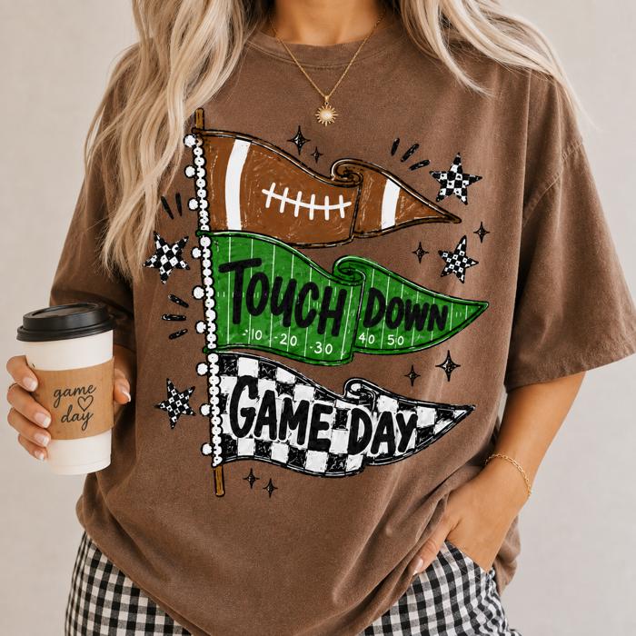 Game Day Football Pennat Flags Sports Fall - T-Shirt or Sweatshirt