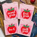  Pink Gingham Apple Teacher Team T-Shirts - T-Shirts and Sweatshirts