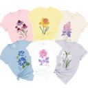  Halftone Pastel Spring Flowers With Sayings T-shirt