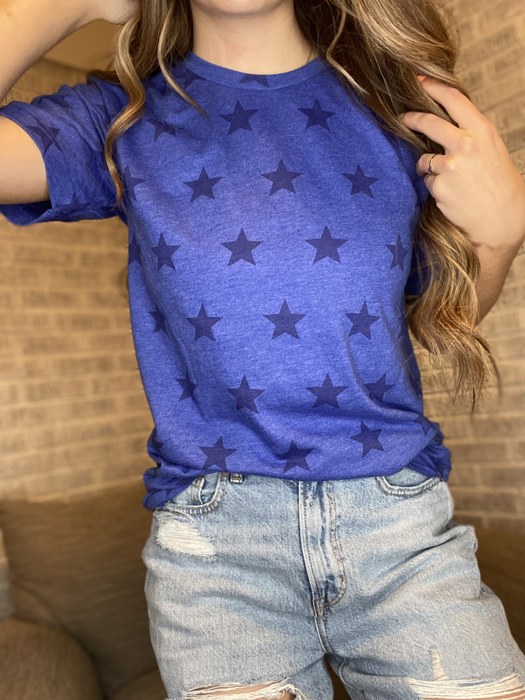 Patriotic Stars Print Tee