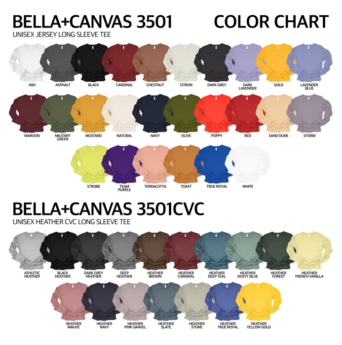 48+ Colors - Ultra Soft Solid Colors Jersey Long Sleeve (Crewneck) T-shirt