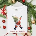  Jingle All The Way Retro Vintage Santa Christmas Time - Soft Longer Length Tee