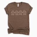  Festive Gingerbread Man In a Row Cute Holiday Cookies For Christmas - Soft and Comfy Bella Canvas T-Shirt