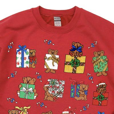 Vintage Gift Teddies PRINTED Christmas Teddy Bears - Comfy Drop Shoulder Sweatshirt