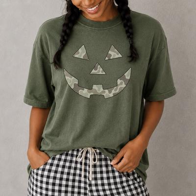 Camo Jack-O-Lantern Pumpkin Face For Halloween Fall Autumn - T-Shirt, Sweatshirt, or Longsleeve