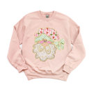  Preppy Bow Santa Claus For Christmas With Faux (Printed, not real fabric or glitter)  Gold Accents - Comfy Drop Shoulder Sweatshirt