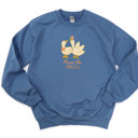  From The 1900s Faux (Printed, not real fabric or cross stitch)  Cross Stitch Cute 1980s Style Goose - Drop Shoulder Comfy Sweatshirt