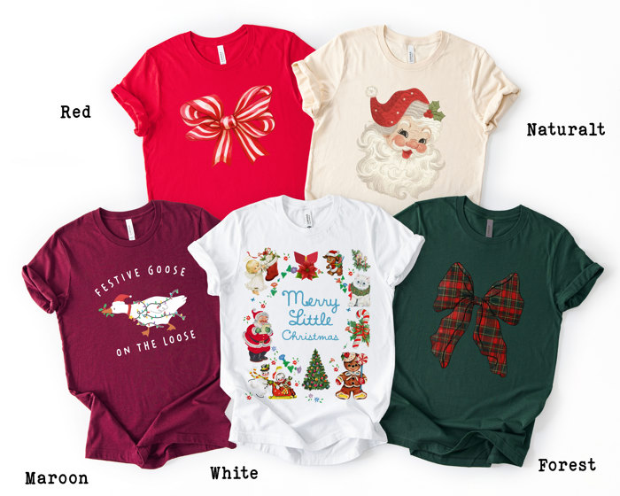 Festive Christmas Holiday T-Shirts - Ultra Comfy Bella Canvas Tees