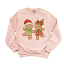  Adorable Gingham Gingerbread Couple Christmas Holidays - Comfy Drop Shoulder Sweatshirt