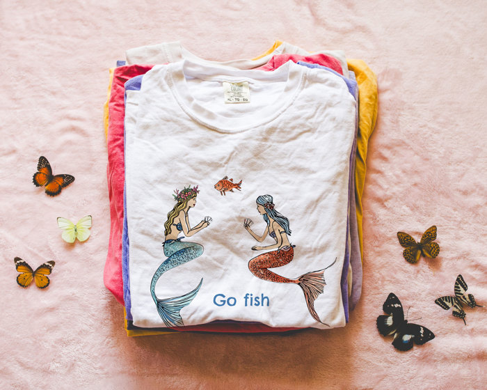 Go Fish Summer Beachy Mermaids Playing Cards - Comfy T-Shirt Options