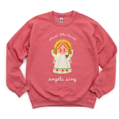 Hark The Herald Angels Sing Simple Vintage Sequins and Sparkles - Sweatshirt (Crewneck)  Poly-Cotton Colors (Unisex)  Gildan, Unisex Softstyle Midweight Cre