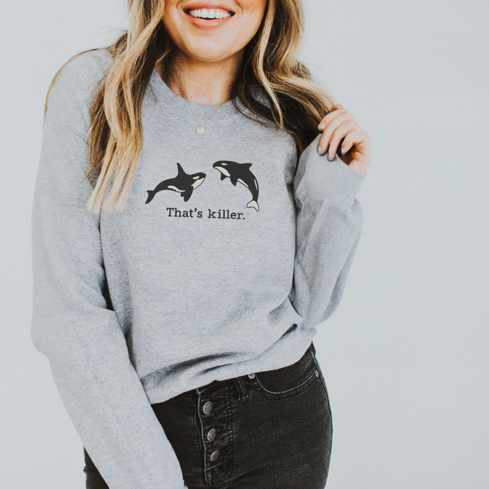 Thats Killer Orca Whales Ocean Wildlife Puns - Unisex Softstyle Midweight Crewneck Sweatshirt