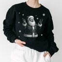  Jolly Christmas Santa in The Snow - Half Tone Style Print - Sweatshirt (Crewneck)  Poly-Cotton Colors (Unisex)  Gildan