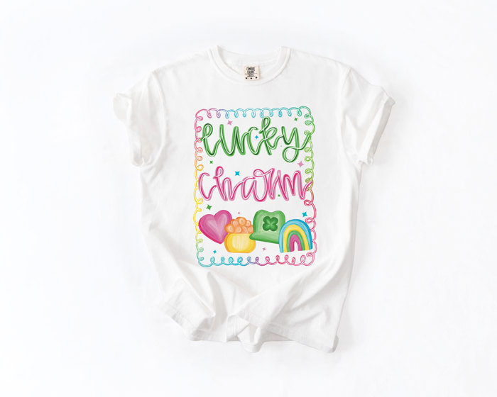 Lucky Charm Cereal St Patricks Day - Soft Wash 100 Percent Cotton Comfort Colors