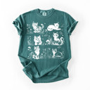  Adorable Cat Kitten Silhouettes - Soft Wash Comfort Color T-Shirt