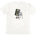  80S MIXTAPE | Retro Rhythms Taking a Stroll Soft Cozy Longer Length Unisex Graphic Tee T-shirt