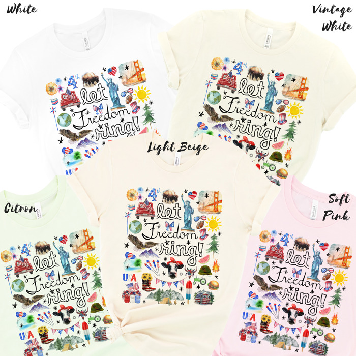 Let Freedom Ring Patriotic American Flag 4th of July Its The Little Things Unisex Heavyweight Comfort Tee