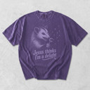  Jesus Thinks Im A Delight Possum Dandelion - Comfy T-Shirt Options (Main Image - Comfort Colors - Pepper)