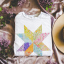  Bright Ditzy Floral Summer Printed Quilted Star Pattern - Soft and Cozy T-Shirt (Crewneck)  Bella Canvas