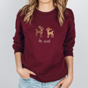 Small Maroon Adorable Be Kind Reindeer Rudolph Christmas Sweatshirt