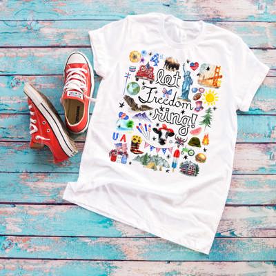Let Freedom Ring Patriotic American Flag 4th of July Its The Little Things Unisex Heavyweight Comfort Tee