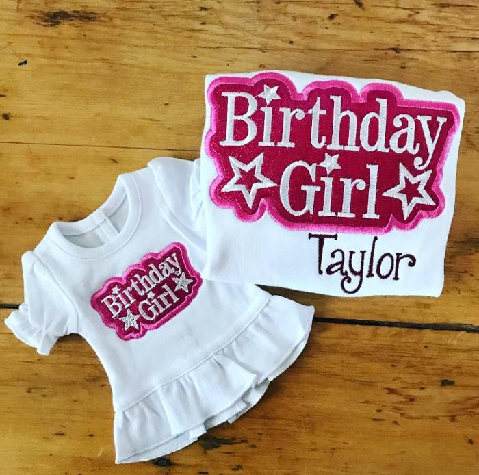 Birthday Girl and Doll Shirt Set