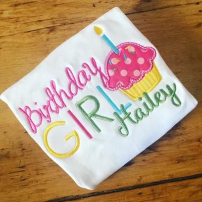 Birthday Girl Cupcake Tshirt Kids Sizes