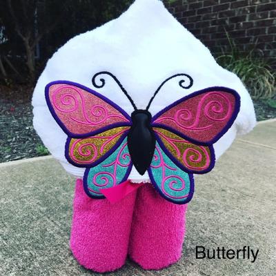 Butterfly Hooded Bath Towel 