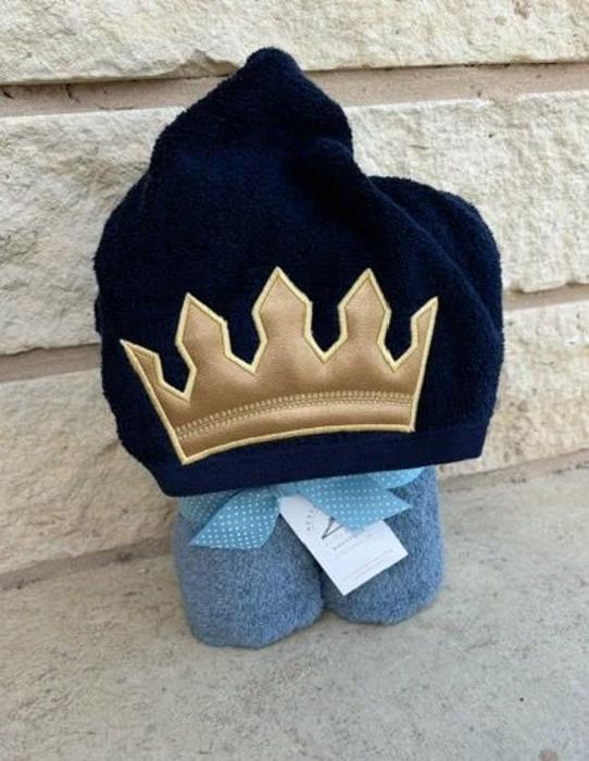 Prince and Princess Crown Hooded Bath Towel