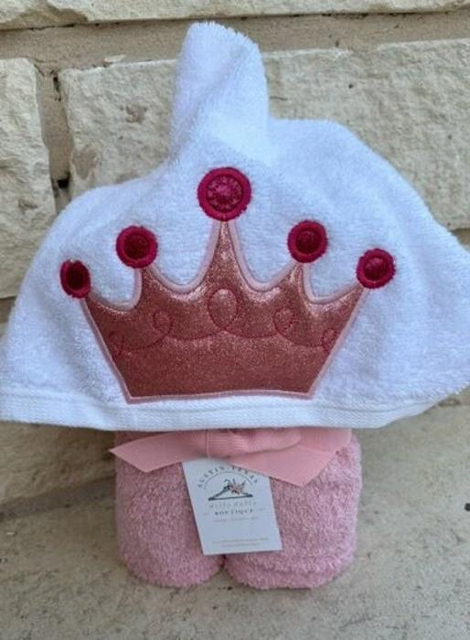 Prince and Princess Crown Hooded Bath Towel