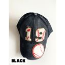 Black Personalized Baseball Mom Ponytail Hat, Custom Player Number