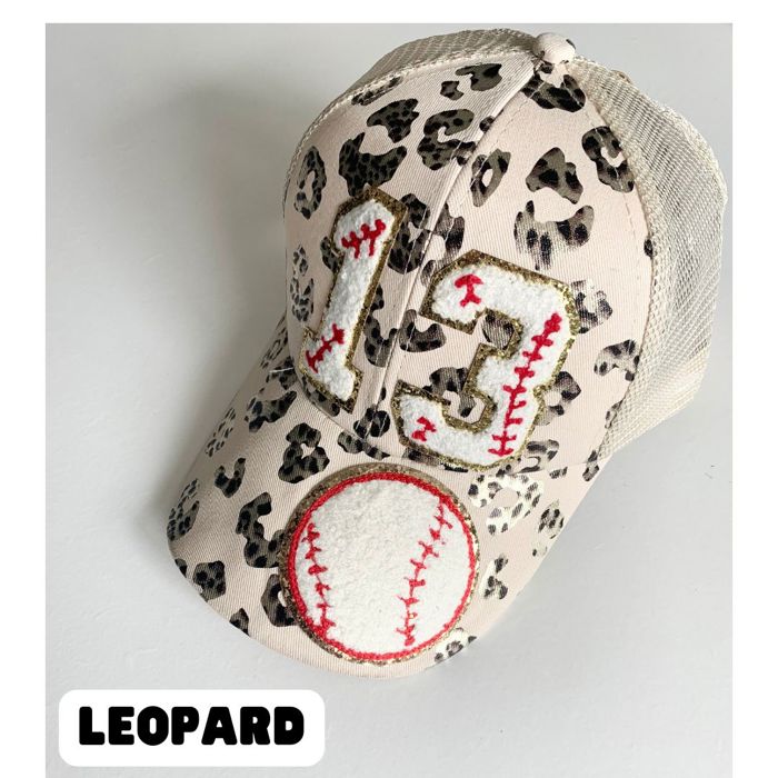 Personalized Baseball Mom Ponytail Hat, Custom Player Number