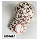 Leopard Personalized Baseball Mom Ponytail Hat, Custom Player Number