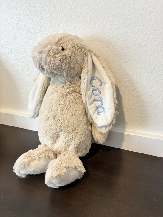 Embroidered Personalized Easter Bunny | Easter Basket Gifts for Kids