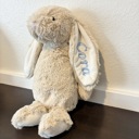 Tan Embroidered Personalized Easter Bunny | Easter Basket Gifts for Kids