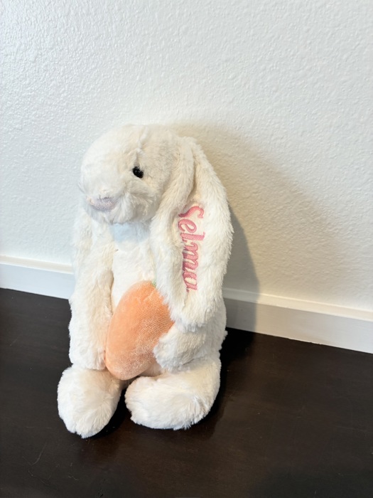 Embroidered Personalized Easter Bunny | Easter Basket Gifts for Kids