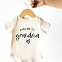 Pass Me to Grandma Baby Bodysuit | Gender Neutral Baby Bodysuit | Pregnancy Announcement to Grandparents | Gifts for New Grandparents