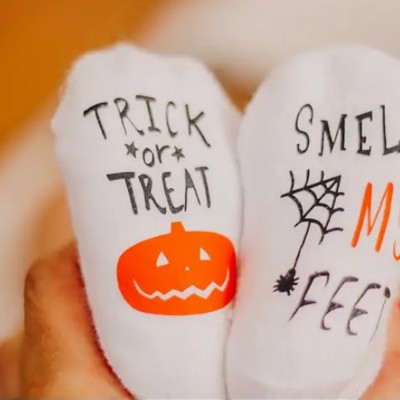 Trick or Treat Smell my Feet Halloween Baby Socks