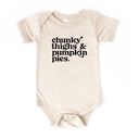 0-3M Chunky Thighs and Pumpkin Pies Baby Bodysuit