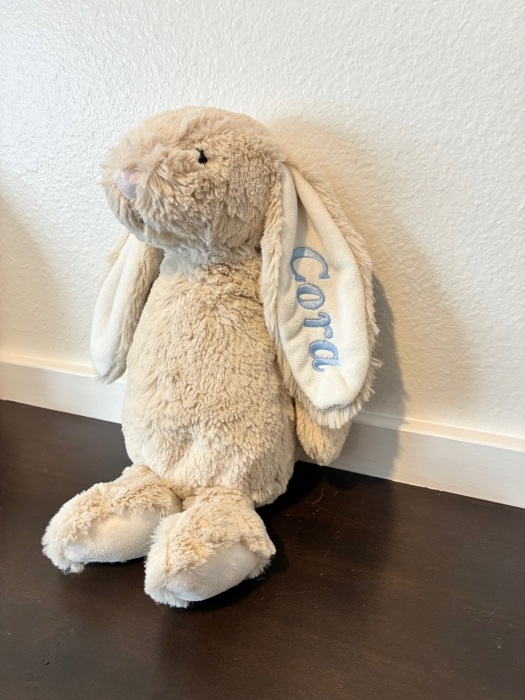 Embroidered Personalized Easter Bunny | Easter Basket Gifts for Kids