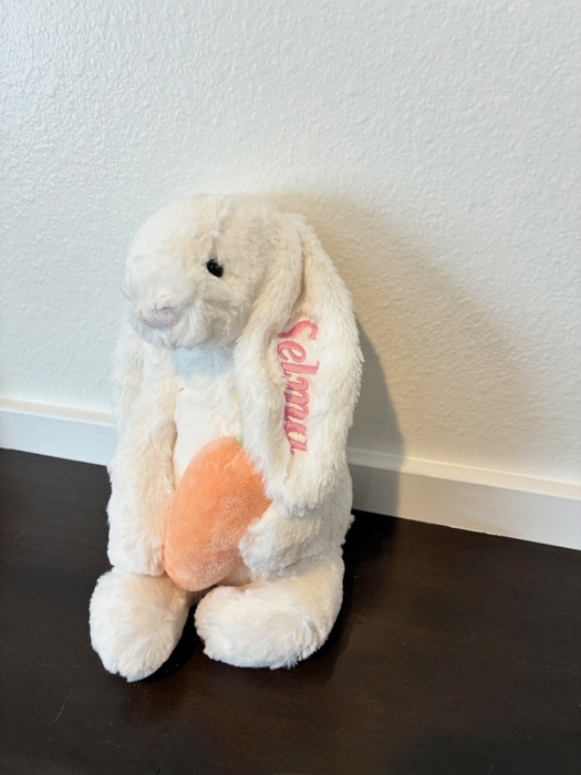 Embroidered Personalized Easter Bunny | Easter Basket Gifts for Kids