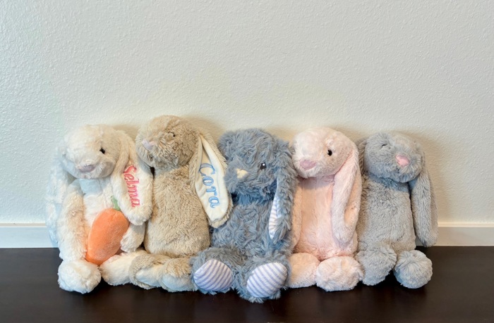 Embroidered Personalized Easter Bunny | Easter Basket Gifts for Kids