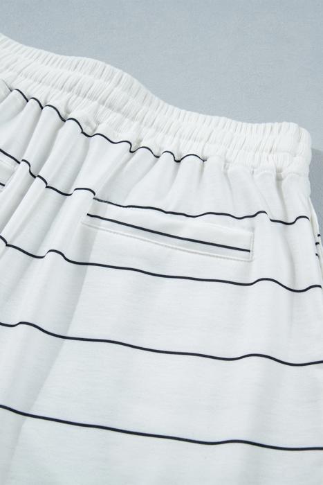 Stripe Half Sleeve Top & Shorts Set | S-XL