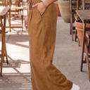  Button Front Elastic Waist Wide Leg Pants | S-XL