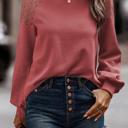  Textured Lace Sleeve Pullover | S-2XL