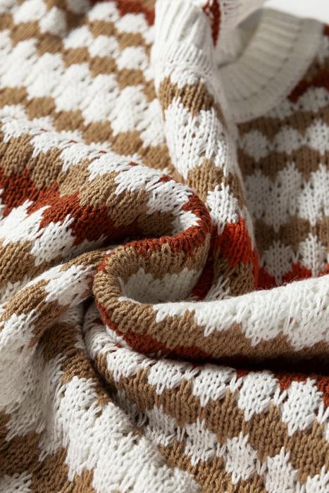 Striped Eyelet Detail Sweater | S-XL