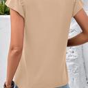  Sheer Lace Split Neck Ruffle Blouse | S-XL
