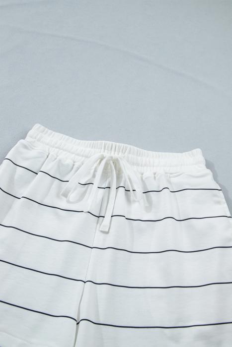 Stripe Half Sleeve Top & Shorts Set | S-XL